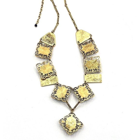 Joan Rivers Faux Lapis Art Nouveau Style Necklace Filigree Statement Necklace - Picture 8 of 10